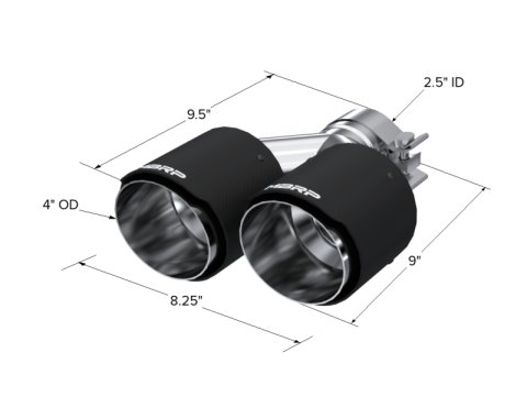 MBRP Universal Carbon Fiber Dual Tip 4in OD/2.5in Inlet thumbnail 3