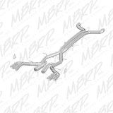 MBRP 2016 Chevy Camaro V8 6.2L 6spd 3in T409 Race Dual Cat Back w/ 4.5in Quad Dual Wall Tips thumbnail 2