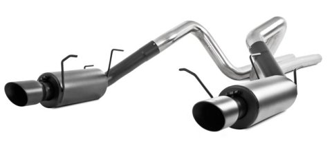 MBRP 11-14 Ford Mustang GT 5.0L 3in Cat Back Dual Split Rear Street Version 4in Tips - Black thumbnail 4
