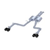 MBRP 2015+ Dodge Challenger 3.6L SS 2.5in Quad Tip Split Rear Exit w/ Carbon Fiber Tips - T304 thumbnail 1