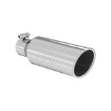 MBRP Universal Tip 4in OD 2.5in Inlet 12in Length Angled Cut Rolled End Clampless No-Weld T304 thumbnail 1