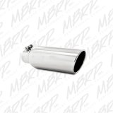 MBRP Universal Tip 4in OD 2.5in Inlet 12in Length Angled Cut Rolled End Clampless No-Weld T304 thumbnail 3