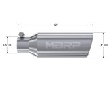 MBRP Universal Tip 4in OD 2.5in Inlet 12in Length Angled Cut Rolled End Clampless No-Weld T304 thumbnail 4