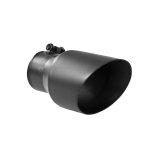 MBRP Universal Tip 4.5in OD 3in Inlet 8in Length Dual Walled Angled Exhaust Tip - Black thumbnail 1