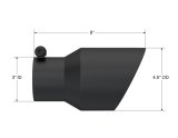 MBRP Universal Tip 4.5in OD 3in Inlet 8in Length Dual Walled Angled Exhaust Tip - Black thumbnail 3