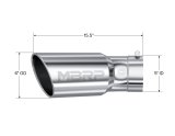 MBRP Universal Tip 6in OD 5in Inlet 15.5in Length 30 Deg Bend Angled Rolled End T304 thumbnail 4