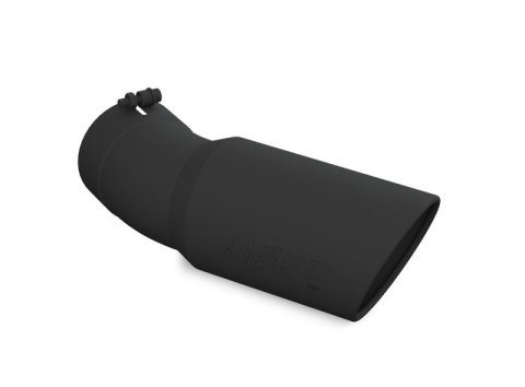 MBRP Universal Tip 6in OD 5in Inlet 15.5in Length 30 Deg Bend Angled Rolled End Black thumbnail 2
