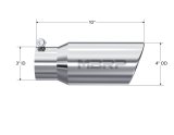 MBRP Universal Tip 4in OD 3in Inlet 10in Length Angled Rolled End T304 thumbnail 5