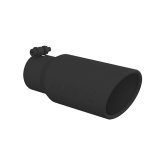 MBRP Universal Tip 4in OD 3in Inlet 10in Length Angled Rolled End Black thumbnail 1