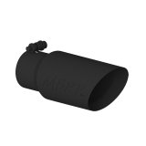 MBRP Universal Tip 4in OD 3in Inlet 10in Length Dual Wall Angled End Black thumbnail 1