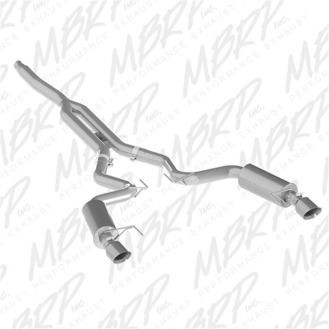 MBRP 15-18 Ford Mustang EcoBoost 2.3L Alum 3in Cat Back Dual Split Rear Exit (Street Version) thumbnail 1