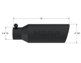 MBRP Universal Tip 4in O.D. Angled Rolled End 2.5in inlet 12in length Black thumbnail 4