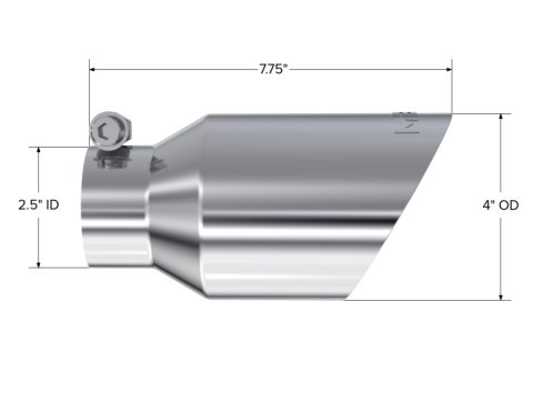 MBRP Universal Tip 4in O.D. Dual Wall Angled 2.5in inlet 8in length T304 thumbnail 3
