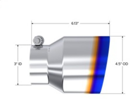 MBRP Universal Stainless Steel Dual Wall Tip 4.5in OD/3in Inlet/6.13in L thumbnail 2
