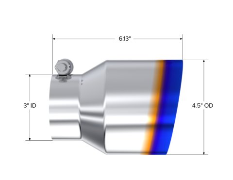 MBRP Universal Stainless Steel Dual Wall Tip 4.5in OD/3in Inlet/6.13in L thumbnail 3