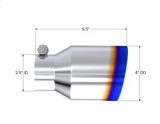 MBRP Burnt End Tip 2.5 ID 4 ID Out 6.5 length Single Wall Angle Cut 304 Stainless Steel thumbnail 2