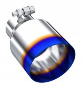 MBRP Burnt End Tip 2.5 ID 4 ID Out 6.5 length Single Wall Angle Cut 304 Stainless Steel thumbnail 6