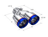 MBRP Burnt End Tip 2.5 ID, Dual 3.5 OD Out, 9.5 length, Single wall 304 Stainless Steel thumbnail 4