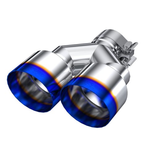 MBRP Burnt End Tip 2.5 ID Dual 4 OD Out 9.55 length Single wall 304 Stainless Steel Pass Side thumbnail 1