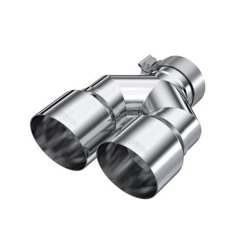 MBRP 3in ID / Dual 4in OD Out Staggered L 9.87in / R 9.37in Single Wall T304 SS Univ Exhaust Tip thumbnail 7