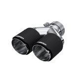 MBRP 3in ID / Dual 4in OD Out Staggered L 9.87in / R 9.37in Dual Wall Carbon Fiber Univ Exhaust Tip thumbnail 1