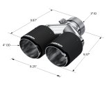 MBRP 3in ID / Dual 4in OD Out Staggered L 9.87in / R 9.37in Dual Wall Carbon Fiber Univ Exhaust Tip thumbnail 3