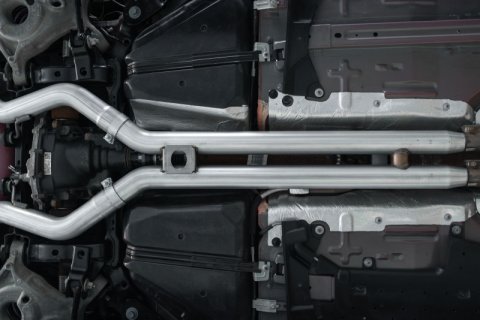 MBRP 18-22 Ford Mustang GT 5L T304 SS 3in Cat-Back Dual Rear w/4in Quad Carbon Fiber Tips (Race) thumbnail 6