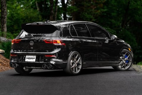 MBRP 2022 Volkswagen Golf R MK8 3in Cat-Back Quad Rear w/ Carbon Fiber Tips Valve Delete Exhaust thumbnail 2