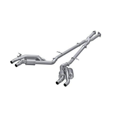 MBRP 2022 Kia Stinger 3.3L T304 SS Cat-Back Exhaust- Dual Split Rear Quad Outlet Uses Factory Bezels thumbnail 1