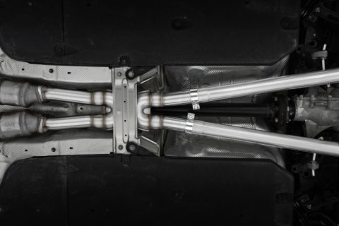 MBRP 2022 Kia Stinger 3.3L T304 SS Cat-Back Exhaust- Dual Split Rear Quad Outlet Uses Factory Bezels thumbnail 3