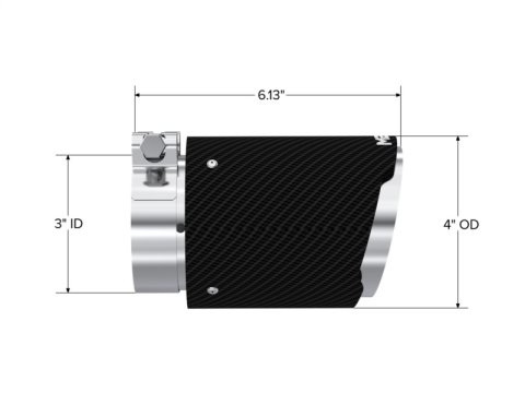 MBRP Universal Carbon Fiber Tip 3in ID / 4in OD Out / 6.13in Length Angle Cut Dual Wall thumbnail 3