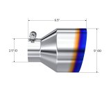 MBRP Univ. T304 Stainless Steel Burnt End Tip 2.5in ID / 5in OD / 6.5in Length Angle Cut Single Wall thumbnail 4