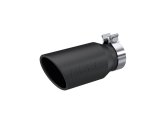 MBRP Universal Tip 4.5in OD / 3.2in Inlet / 10in Length / Angled Cut Rolled End - Black thumbnail 1