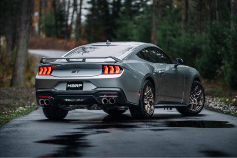 MBRP 2024+ Ford Mustang 5.0L Alum. SS 3in Cat-Back Dual Split Exhaust w/ Quad Tips (Valve Delete) thumbnail 1