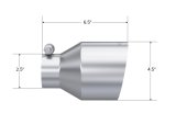 MBRP Universal Stainless Steel Tip 2.5in ID / 4.5in OD Out / 6.5in Length Angle Cut Single Wall thumbnail 2