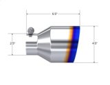 MBRP Universal Burnt SS Tip 2.5in ID / 4.5in OD Out / 6.5in Length Angle Cut Single Wall thumbnail 2