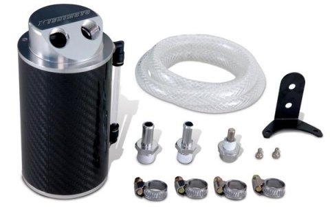 Mishimoto 2016+ Honda Civic 1.5L Turbo Baffled Oil Catch Can Kit - Black (PCV Side) thumbnail 2