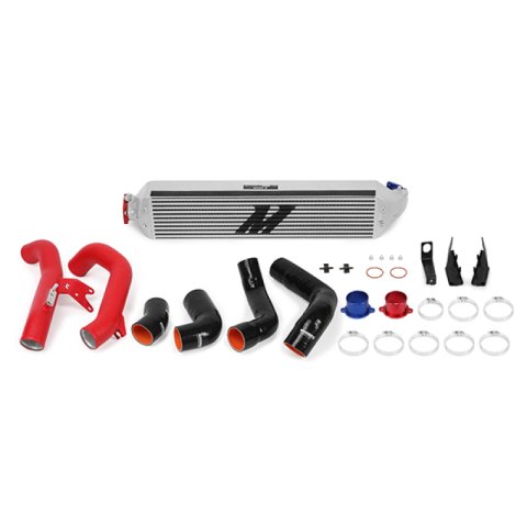 Mishimoto 2016+ Honda Civic 1.5T / 2017+ Honda Civic Si Silver Intercooler Kit w/Red Pipes thumbnail 2