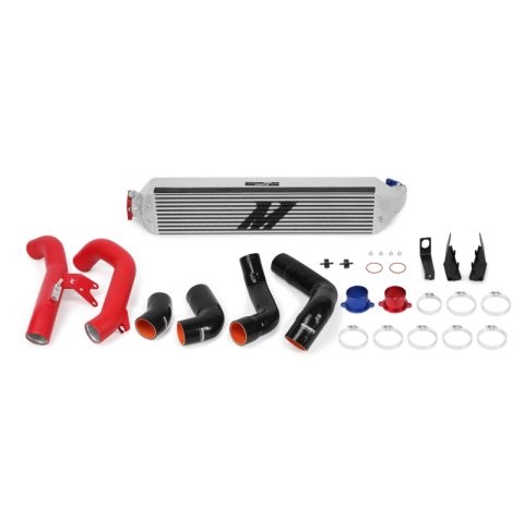 Mishimoto 2016+ Honda Civic 1.5T / 2017+ Honda Civic Si Silver Intercooler Kit w/Red Pipes thumbnail 3