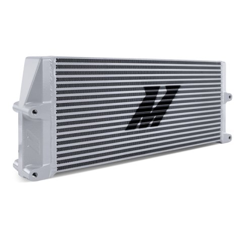 Mishimoto Heavy-Duty Oil Cooler - 17in. Same-Side Outlets - Silver thumbnail 1