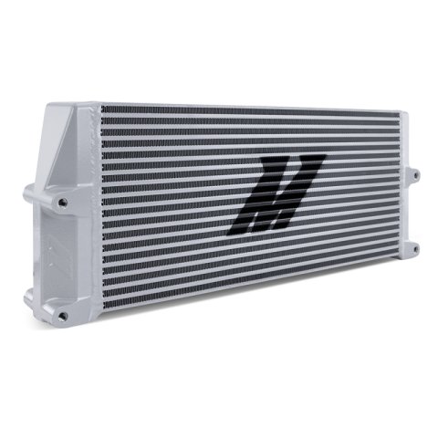 Mishimoto Heavy-Duty Oil Cooler - 17in. Same-Side Outlets - Silver thumbnail 2
