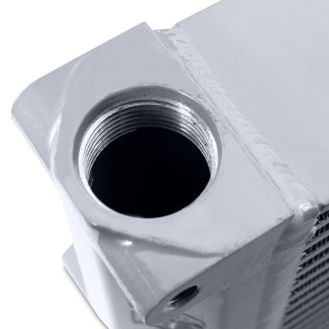 Mishimoto Heavy-Duty Oil Cooler - 17in. Same-Side Outlets - Silver thumbnail 4