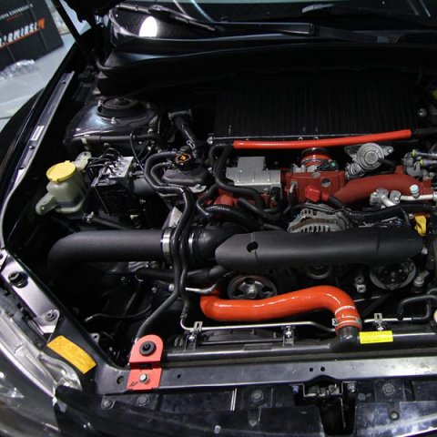 Mishimoto 08+ Subaru WRX/STi Performance Cold Air Intake Kit - Wrinkle Black thumbnail 2