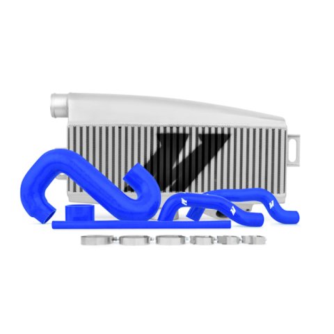 Mishimoto Subaru 02-07 WRX/04-07 STi Top-Mount Intercooler Kit - Powder Coated Silver & Blue Hoses thumbnail 1