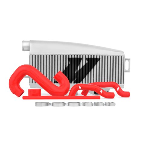 Mishimoto Subaru 02-07 WRX/04-07 STi Top-Mount Intercooler Kit - Powder Coated Silver & Red Hoses thumbnail 2