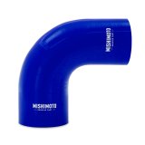 Mishimoto Silicone Reducer Coupler 90 Degree 3in to 4in - Blue thumbnail 1