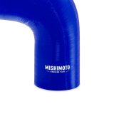 Mishimoto Silicone Reducer Coupler 90 Degree 3in to 4in - Blue thumbnail 2