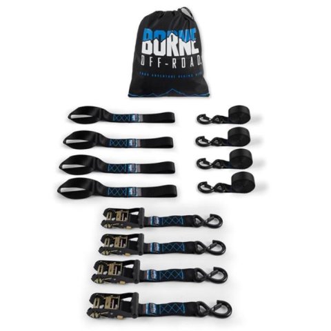 Borne Off-Road Heavy-Duty Ratchet Tie-Down Kit (4-Pack) - Black thumbnail 2