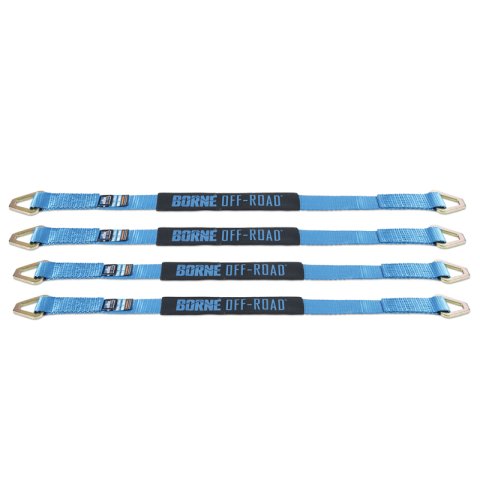 Borne Off-Road Vehicle Ratchet Tie-Down Kit (4 pack) Blue thumbnail 4