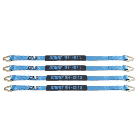 Borne Off-Road Vehicle Ratchet Tie-Down Kit (4 pack) Blue thumbnail 6
